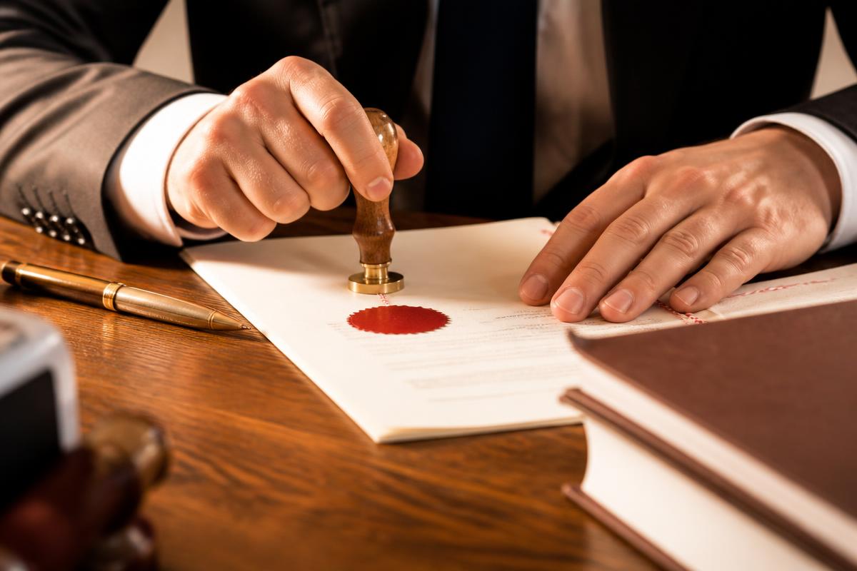 Notarial certification of a legal document